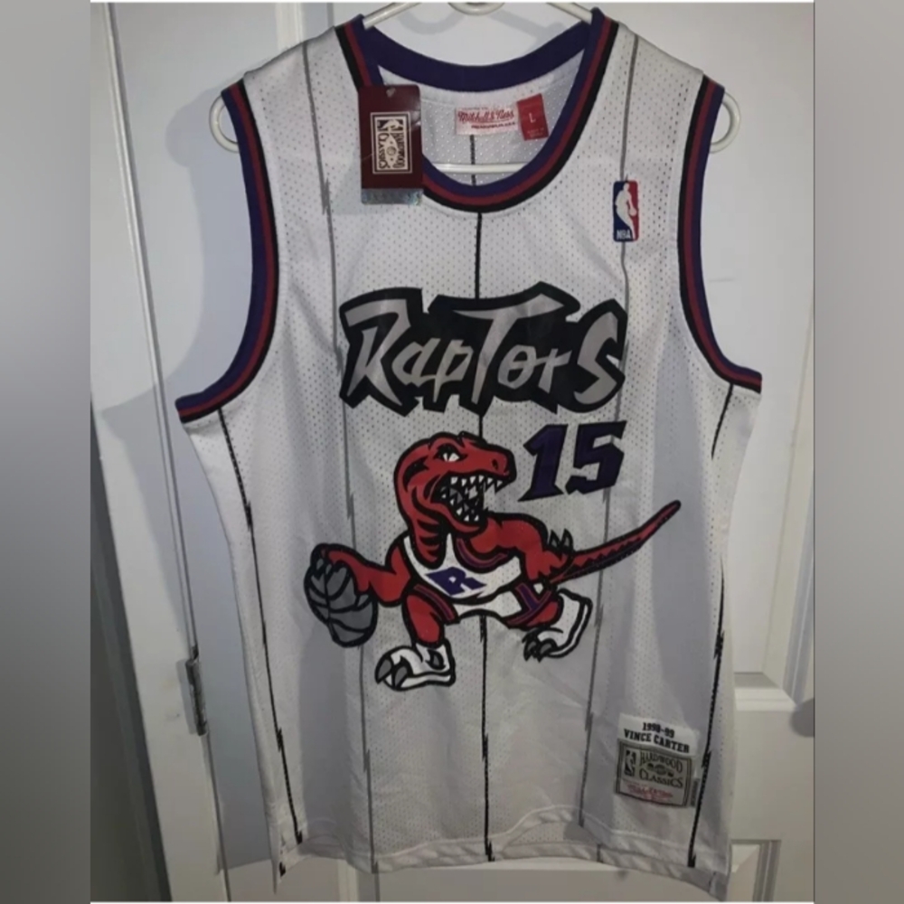 NWT Vince Carter Throwback Raptors Jersey Mens Size Large